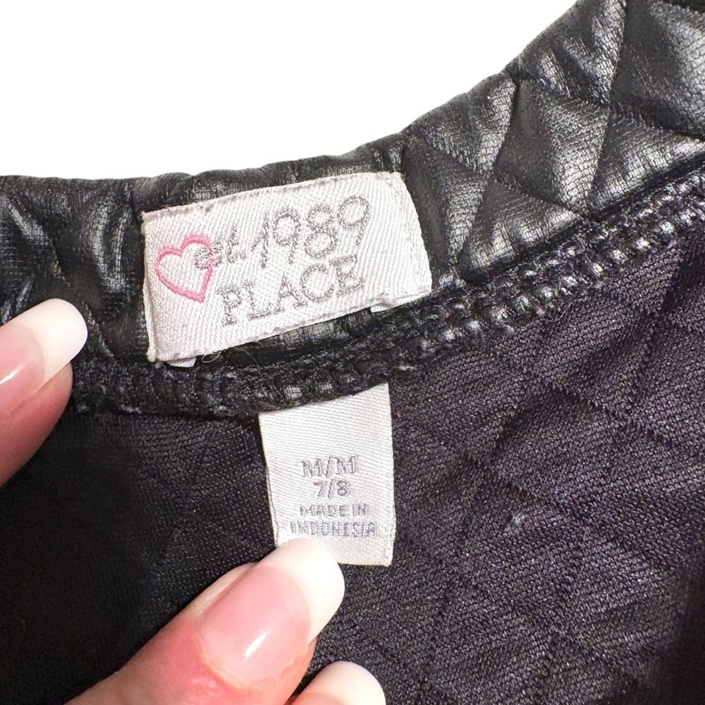 Girls Whimsigoth Swing Black Faux Quilted Leather Girls Sz 8 Grunge Punk Y2K - Picture 2 of 6